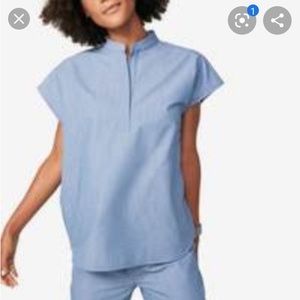 Figs Rafaela Scrub Top in limited edition heather indigo